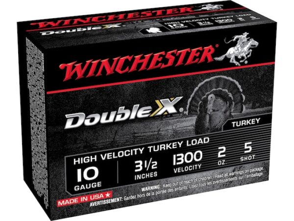 Winchester Double X Turkey Ammunition 10 Gauge 3-1/2" 2 oz #5 Copper Plated Shot