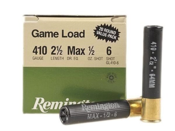 Remington Game Load Ammunition 410 Bore 2-1/2" 1/2 oz #6 Shot 500 rounds