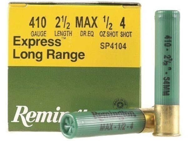 Remington Express Long Range Ammunition 410 Bore 2-1/2" 1/2 oz #4 Shot 500 rounds