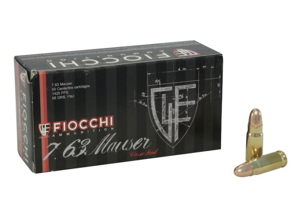 Fiocchi Ammunition 30 Mauser (7.63mm) 88 Grain Full Metal Jacket 500 round