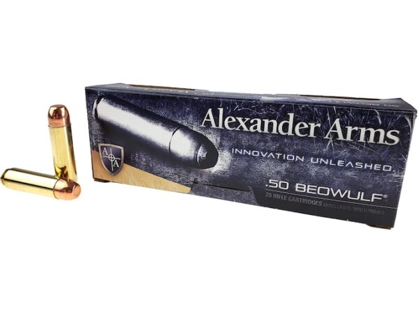 Alexander Arms Ammunition 50 Beowulf 350 Grain Plated Round Shoulder 500 rounds