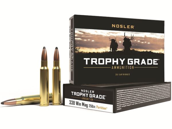 Nosler Trophy Grade Ammunition 338 Winchester Magnum 250 Grain Partition 300 round