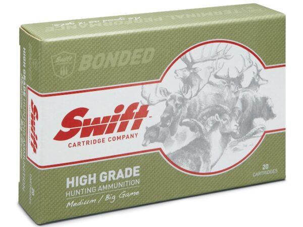 Swift High Grade Big Game Hunting Ammunition 338 Winchester Magnum 250 Grain Swift A-Frame 300 round