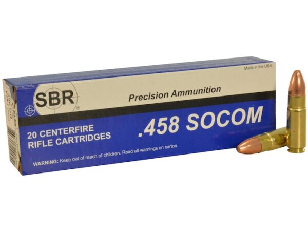 SBR Ammunition 458 SOCOM 350 Grain Full Metal Jacket 500 rounds