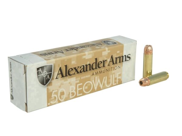 Alexander Arms Ammunition 50 Beowulf 350 Grain Hornady XTP Jacketed Hollow Point 500 rounds