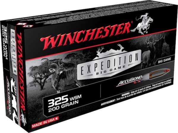 Winchester Expedition Big Game Ammunition 325 Winchester Short Magnum (WSM) 200 Grain Nosler AccuBond 200 round