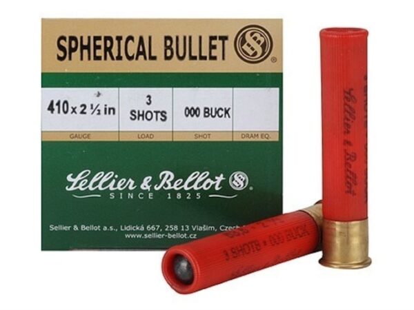 Sellier & Bellot Ammunition 410 Bore 2-1/2" 000 Buckshot 3 Pellets 500 rounds