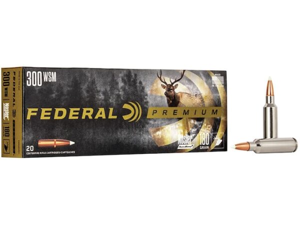 Federal Premium Ammunition 300 Winchester Short Magnum (WSM) 180 Grain Nosler AccuBond 300 round