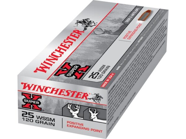 Winchester Super-X Ammunition 25 Winchester Super Short Magnum (WSSM) 120 Grain Positive Expanding Point 300 round