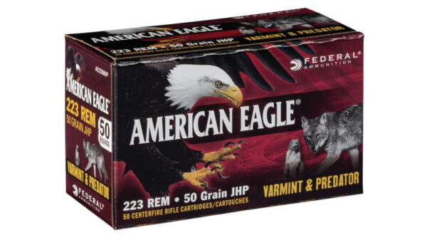 Federal Premium American Eagle .223 Remington 50 grain Jacketed Hollow Point Centerfire Rifle Ammunition 500 ROUNDS