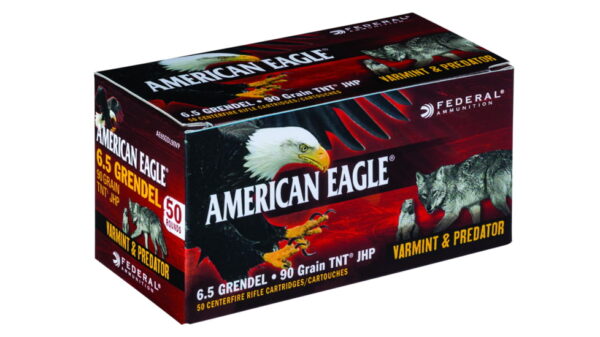 Federal Premium VARMINT / PREDATOR 6.5mm Grendel 90 grain TNT Jacketed Hollow Point Centerfire Rifle Ammunition 500RDS