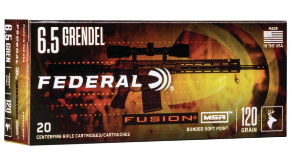 Federal Premium Fusion 6.5mm Grendel 120 grain Fusion Soft Point Centerfire Rifle Ammunition F65GDLMSR1 Caliber 500 RDS