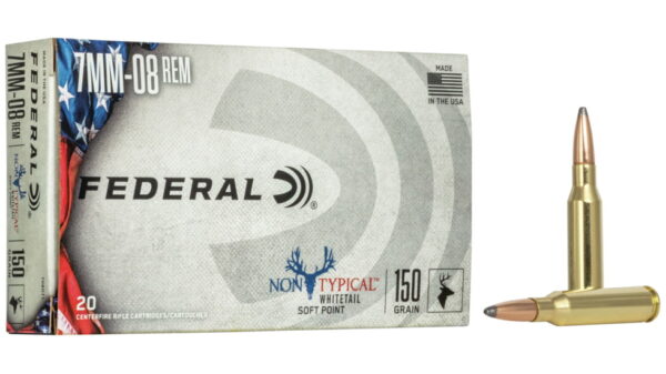 Federal Premium Non-Typical 7mm-08 Remington 150 grain Non-Typical Soft Point Centerfire Rifle Ammunition 708DT1 Caliber: 7mm-08 Remington, Number of Rounds: 500