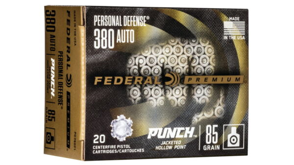 Federal Premium Centerfire Handgun Ammunition .380 ACP 85 grain Jacketed Hollow Point Centerfire Pistol Ammunition 500 RDS