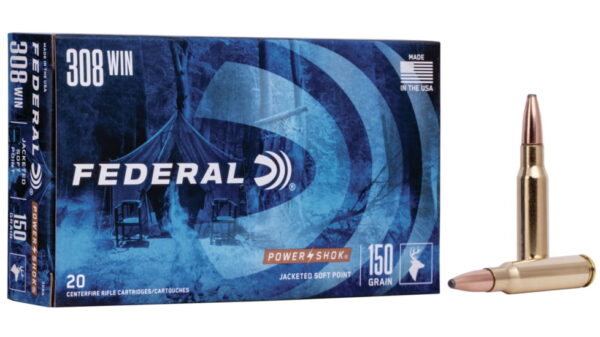 Federal Premium Power-Shok .308 Winchester 150 grain Jacketed Soft Point Centerfire Rifle Ammunition