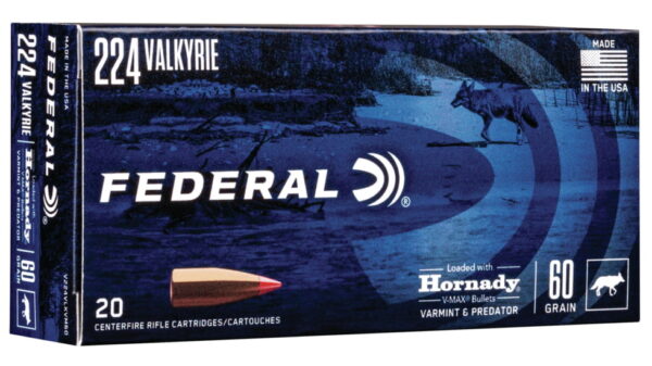 Federal Premium HORNDAY V-MAX BULK .224 Valkyrie 60 grain Hornady V-Max Centerfire Rifle Ammunition V224VLKVM60B Caliber: .224 Valkyrie, Number of Rounds: 500