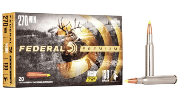 Federal Premium VITAL-SHOK .270 Winchester 130 grain Nosler Ballistic Tip Centerfire Rifle Ammunition P270F Caliber: .270 Winchester, Number of Rounds: 500