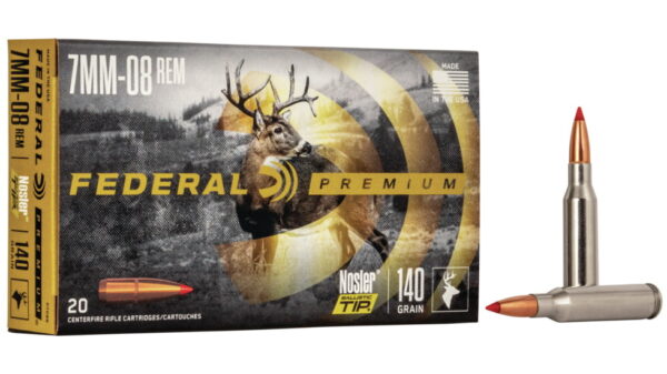 Federal Premium VITAL-SHOK 7mm-08 Remington 140 grain Nosler Ballistic Tip Centerfire Rifle Ammunition P708B Caliber: 7mm-08 Remington, Number of Rounds: 500