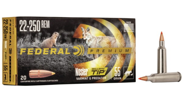 Federal Premium V-SHOK .22-250 Remington 55 grain Nosler Ballistic Tip  500 rounds