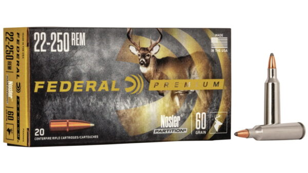 Federal Premium VITAL-SHOK .22-250 Remington 60 grain Nosler Partition 500 rounds