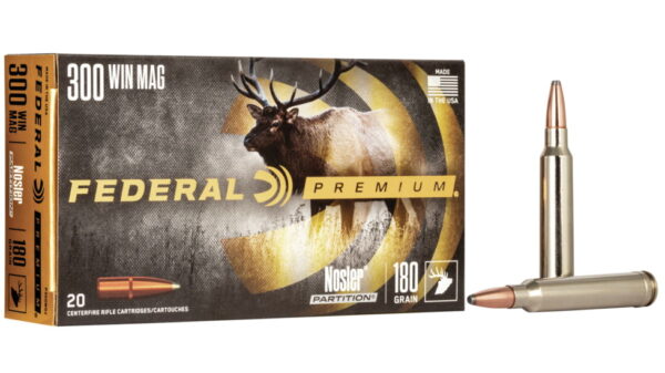 Federal Premium VITAL-SHOK .300 Winchester Magnum 180 grain Nosler Partition Centerfire Rifle Ammunition 500 ROUNDS