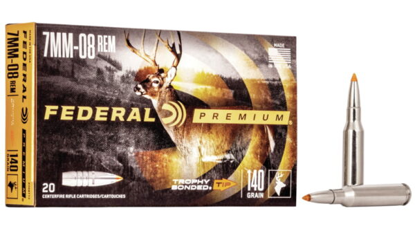 Federal Premium VITAL-SHOK 7mm-08 Remington 140 grain Trophy Bonded Tip Centerfire Rifle Ammunition P708TT2 Caliber: 7mm-08 Remington, Number of Rounds: 500