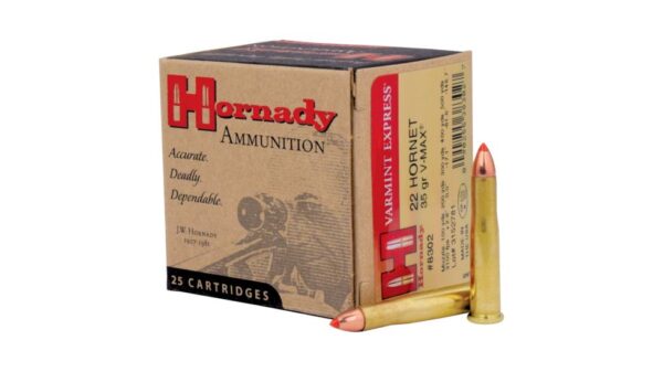 Hornady Varmint Express .22 Hornet 35 Grain V-MAX Centerfire Rifle Ammunition 8302 Caliber: .22 Hornet, Number of Rounds: 500