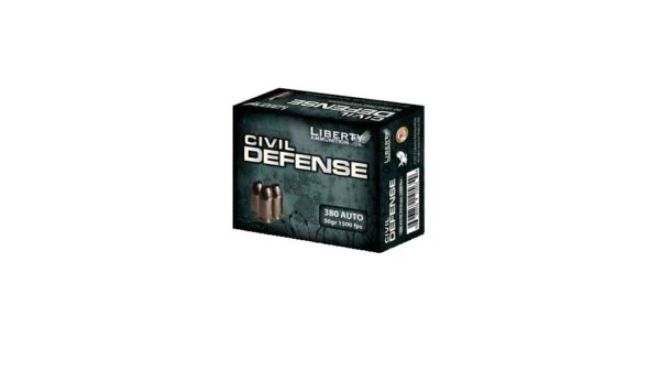 Liberty Ammunition Civil Defense .380 ACP 50 grain Hollow Point Brass Cased Centerfire Pistol Ammunition 500 RDS