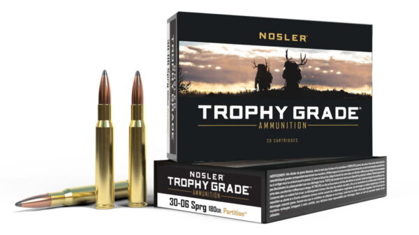 Nosler .30-06 Springfield Partition 180 grain Brass Cased Rifle Ammunition 46142 Caliber: .30-06 Springfield, Number of Rounds: 500