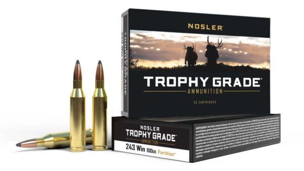 Nosler Trophy Grade 243 Win 100gr Partition Brass Centerfire Shotgun Ammunition 61046 Caliber: .243 Winchester, Number of Rounds: 500