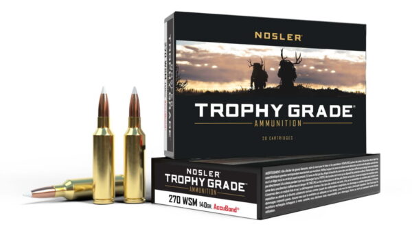 Nosler Trophy Grade .270 Winchester Short Magnum 140 Grain Nosler AccuBond Brass Cased 200 rounds