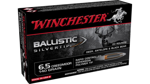 Winchester BALLISTIC SILVERTIP 6.5 Creedmoor 140 grain Fragmenting Polymer Tip Centerfire Rifle Ammunition 500 ROUNDS